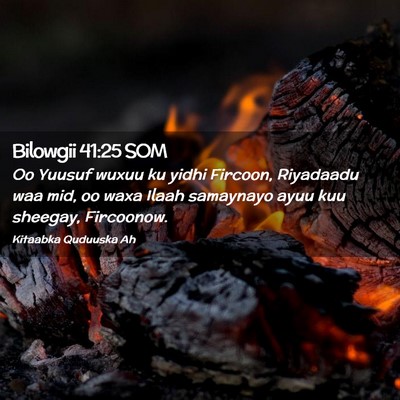 Picture 02 - Bilowgii 41:25 SOM - Oo Yuusuf wuxuu ku yidhi Fircoon, Riyadaadu waa - Bible Verse Picture