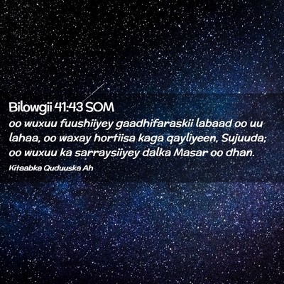 Picture 02 - Bilowgii 41:43 SOM - oo wuxuu fuushiiyey gaadhifaraskii labaad oo uu - Bible Verse Picture