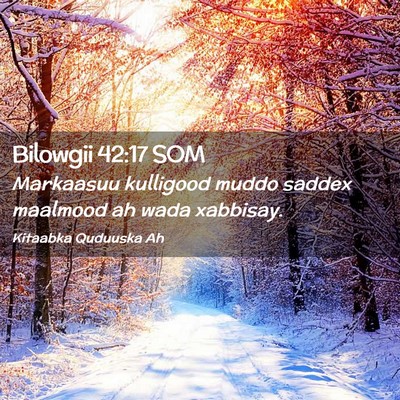 Picture 02 - Bilowgii 42:17 SOM - Markaasuu kulligood muddo saddex maalmood ah wada - Bible Verse Picture