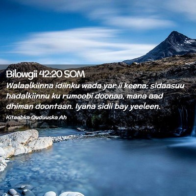 Picture 02 - Bilowgii 42:20 SOM - Walaalkiinna idiinku wada yar ii keena; sidaasuu - Bible Verse Picture