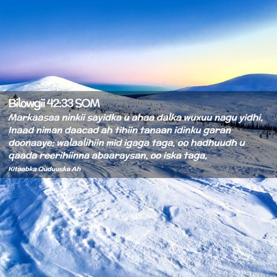Picture 02 - Bilowgii 42:33 SOM - Markaasaa ninkii sayidka u ahaa dalka wuxuu nagu - Bible Verse Picture
