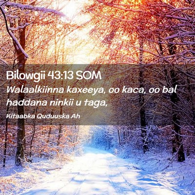 Picture 02 - Bilowgii 43:13 SOM - Walaalkiinna kaxeeya, oo kaca, oo bal haddana - Bible Verse Picture