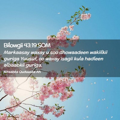 Picture 02 - Bilowgii 43:19 SOM - Markaasay waxay u soo dhowaadeen wakiilkii guriga - Bible Verse Picture