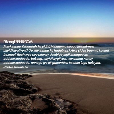 Picture 02 - Bilowgii 44:16 SOM - Markaasaa Yahuudah ku yidhi, Maxaannu kuugu - Bible Verse Picture