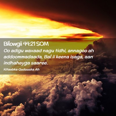 Picture 02 - Bilowgii 44:21 SOM - Oo adigu waxaad nagu tidhi, annagoo ah - Bible Verse Picture