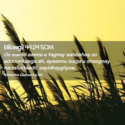 Picture 02 - Bilowgii 44:24 SOM - Oo markii aannu u tagnay aabbahay oo addoonkaaga - Bible Verse Picture