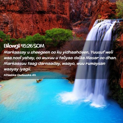Picture 02 - Bilowgii 45:26 SOM - Markaasay u sheegeen oo ku yidhaahdeen, Yuusuf - Bible Verse Picture