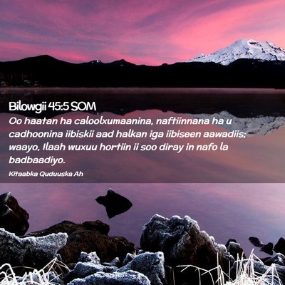 Picture 02 - Bilowgii 45:5 SOM - Oo haatan ha caloolxumaanina, naftiinnana ha u - Bible Verse Picture