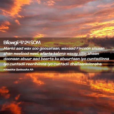 Picture 02 - Bilowgii 47:24 SOM - Markii aad wax soo goosataan, waxaad Fircoon - Bible Verse Picture