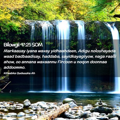 Picture 02 - Bilowgii 47:25 SOM - Markaasay iyana waxay yidhaahdeen, Adigu - Bible Verse Picture