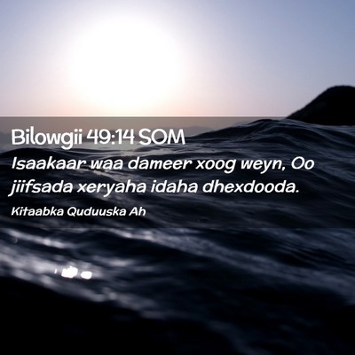 Picture 02 - Bilowgii 49:14 SOM - Isaakaar waa dameer xoog weyn, Oo jiifsada - Bible Verse Picture