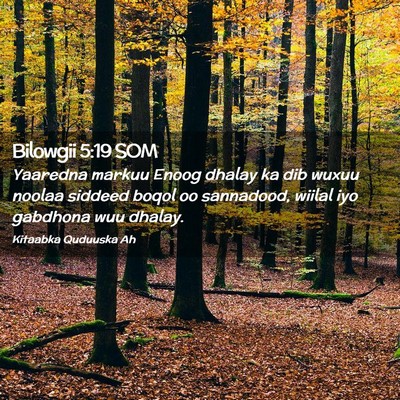 Picture 02 - Bilowgii 5:19 SOM - Yaaredna markuu Enoog dhalay ka dib wuxuu noolaa - Bible Verse Picture