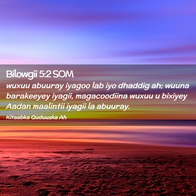 Picture 02 - Bilowgii 5:2 SOM - wuxuu abuuray iyagoo lab iyo dhaddig ah; wuuna - Bible Verse Picture