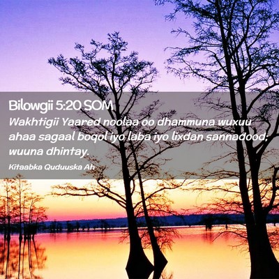 Picture 02 - Bilowgii 5:20 SOM - Wakhtigii Yaared noolaa oo dhammuna wuxuu ahaa - Bible Verse Picture