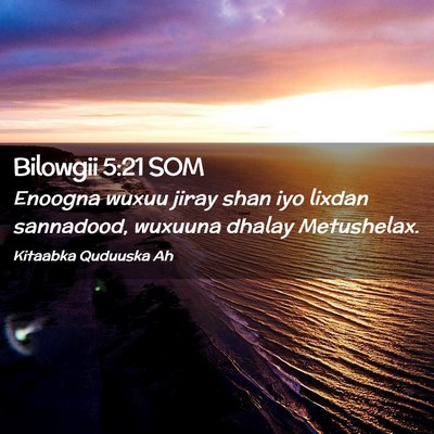 Picture 02 - Bilowgii 5:21 SOM - Enoogna wuxuu jiray shan iyo lixdan sannadood, - Bible Verse Picture