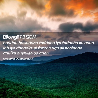 Picture 02 - Bilowgii 7:3 SOM - haadda hawadana toddoba iyo toddoba ka qaad, lab - Bible Verse Picture