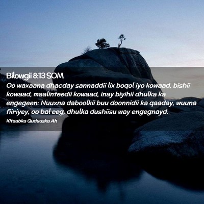 Picture 02 - Bilowgii 8:13 SOM - Oo waxaana dhacday sannaddii lix boqol iyo - Bible Verse Picture
