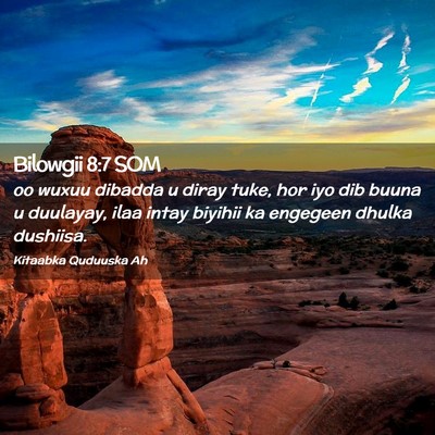 Picture 02 - Bilowgii 8:7 SOM - oo wuxuu dibadda u diray tuke, hor iyo dib buuna - Bible Verse Picture