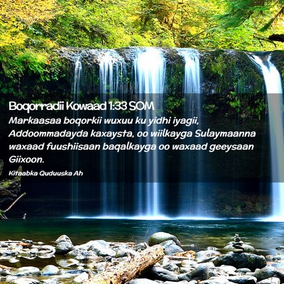 Picture 02 - Boqorradii Kowaad 1:33 SOM - Markaasaa boqorkii wuxuu ku yidhi iyagii, - Bible Verse Picture