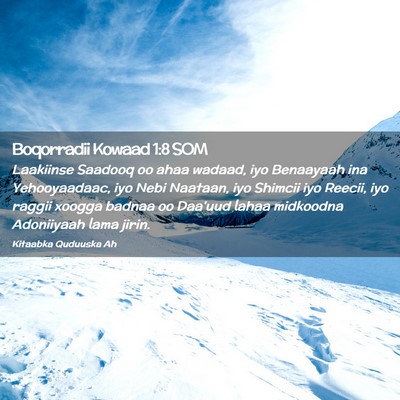 Picture 02 - Boqorradii Kowaad 1:8 SOM - Laakiinse Saadooq oo ahaa wadaad, iyo Benaayaah - Bible Verse Picture