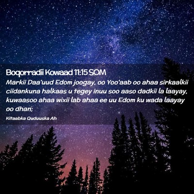 Picture 02 - Boqorradii Kowaad 11:15 SOM - Markii Daa'uud Edom joogay, oo Yoo'aab oo ahaa - Bible Verse Picture