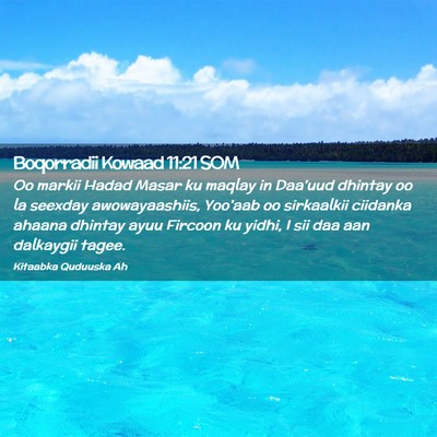 Picture 02 - Boqorradii Kowaad 11:21 SOM - Oo markii Hadad Masar ku maqlay in Daa'uud - Bible Verse Picture