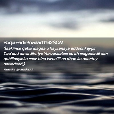 Picture 02 - Boqorradii Kowaad 11:32 SOM - (laakiinse qabiil isagaa u haysanaya addoonkaygii - Bible Verse Picture