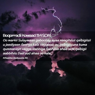 Picture 02 - Boqorradii Kowaad 11:4 SOM - Oo markii Sulaymaan gaboobay ayaa naagihiisii - Bible Verse Picture