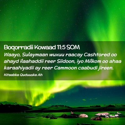 Picture 02 - Boqorradii Kowaad 11:5 SOM - Waayo, Sulaymaan wuxuu raacay Cashtored oo ahayd - Bible Verse Picture