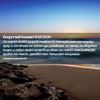 Picture 02 - Boqorradii Kowaad 12:20 SOM - Oo markii dadkii Israa'iil maqleen in Yaaraabcaam - Bible Verse Picture