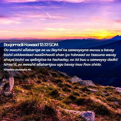 Picture 02 - Boqorradii Kowaad 12:33 SOM - Oo meeshii allabariga ee uu Beytel ka sameeyeyna - Bible Verse Picture