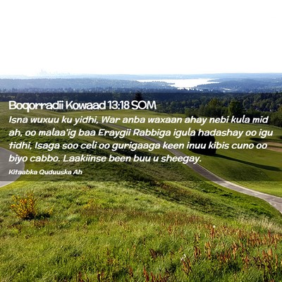 Picture 02 - Boqorradii Kowaad 13:18 SOM - Isna wuxuu ku yidhi, War anba waxaan ahay nebi - Bible Verse Picture