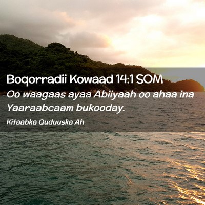 Picture 02 - Boqorradii Kowaad 14:1 SOM - Oo waagaas ayaa Abiiyaah oo ahaa ina Yaaraabcaam - Bible Verse Picture