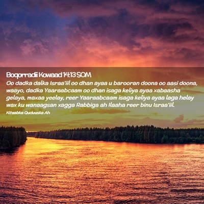 Picture 02 - Boqorradii Kowaad 14:13 SOM - Oo dadka dalka Israa'iil oo dhan ayaa u barooran - Bible Verse Picture