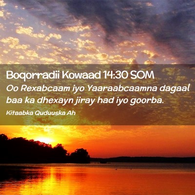 Picture 02 - Boqorradii Kowaad 14:30 SOM - Oo Rexabcaam iyo Yaaraabcaamna dagaal baa ka - Bible Verse Picture