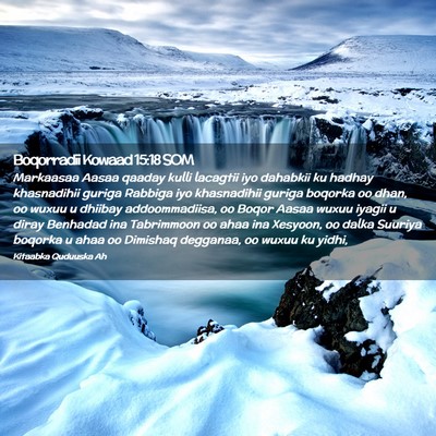 Picture 02 - Boqorradii Kowaad 15:18 SOM - Markaasaa Aasaa qaaday kulli lacagtii iyo - Bible Verse Picture