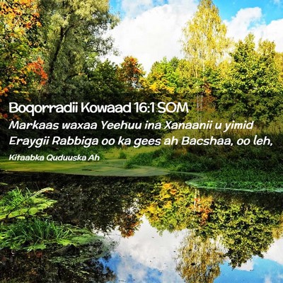 Picture 02 - Boqorradii Kowaad 16:1 SOM - Markaas waxaa Yeehuu ina Xanaanii u yimid Eraygii - Bible Verse Picture