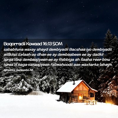 Picture 02 - Boqorradii Kowaad 16:13 SOM - sababtuna waxay ahayd dembiyadii Bacshaa iyo - Bible Verse Picture