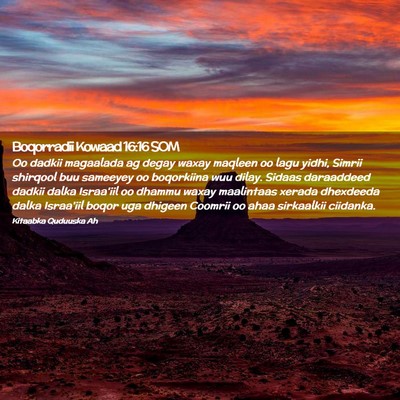 Picture 02 - Boqorradii Kowaad 16:16 SOM - Oo dadkii magaalada ag degay waxay maqleen oo - Bible Verse Picture