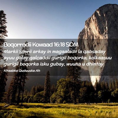 Picture 02 - Boqorradii Kowaad 16:18 SOM - Markii Simrii arkay in magaaladii la qabsaday - Bible Verse Picture