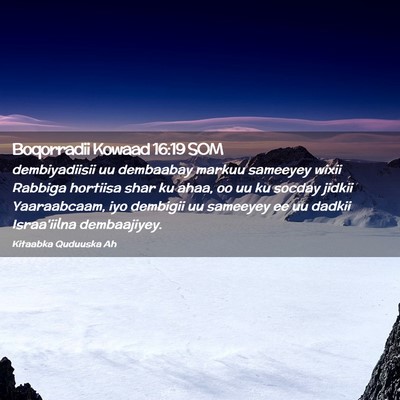 Picture 02 - Boqorradii Kowaad 16:19 SOM - dembiyadiisii uu dembaabay markuu sameeyey wixii - Bible Verse Picture