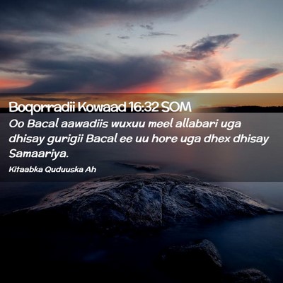 Picture 02 - Boqorradii Kowaad 16:32 SOM - Oo Bacal aawadiis wuxuu meel allabari uga dhisay - Bible Verse Picture