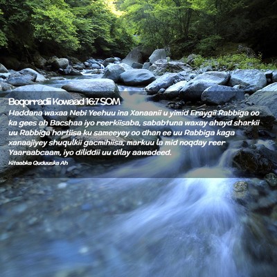 Picture 02 - Boqorradii Kowaad 16:7 SOM - Haddana waxaa Nebi Yeehuu ina Xanaanii u yimid - Bible Verse Picture