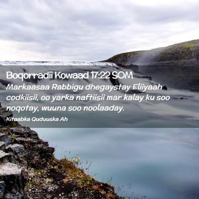 Picture 02 - Boqorradii Kowaad 17:22 SOM - Markaasaa Rabbigu dhegaystay Eliiyaah codkiisii, - Bible Verse Picture
