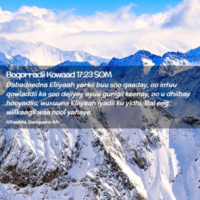 Picture 02 - Boqorradii Kowaad 17:23 SOM - Dabadeedna Eliiyaah yarkii buu soo qaaday, oo - Bible Verse Picture