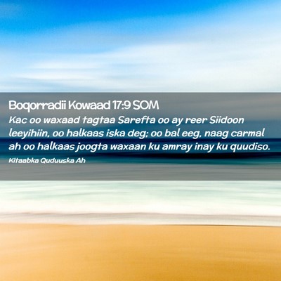 Picture 02 - Boqorradii Kowaad 17:9 SOM - Kac oo waxaad tagtaa Sarefta oo ay reer Siidoon - Bible Verse Picture