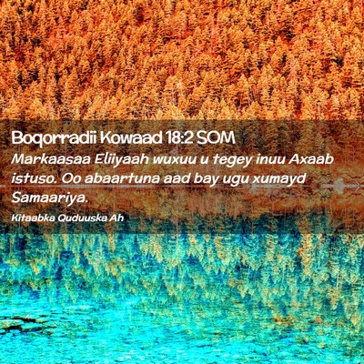 Picture 02 - Boqorradii Kowaad 18:2 SOM - Markaasaa Eliiyaah wuxuu u tegey inuu Axaab - Bible Verse Picture