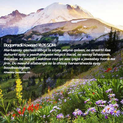 Picture 02 - Boqorradii Kowaad 18:26 SOM - Markaasay qaateen dibigii la siiyey, wayna - Bible Verse Picture