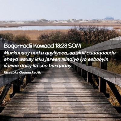 Picture 02 - Boqorradii Kowaad 18:28 SOM - Markaasay aad u qayliyeen, oo sidii caadadoodu - Bible Verse Picture
