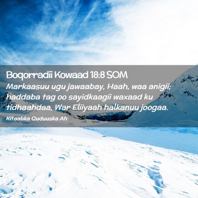 Picture 02 - Boqorradii Kowaad 18:8 SOM - Markaasuu ugu jawaabay, Haah, waa anigii; haddaba - Bible Verse Picture